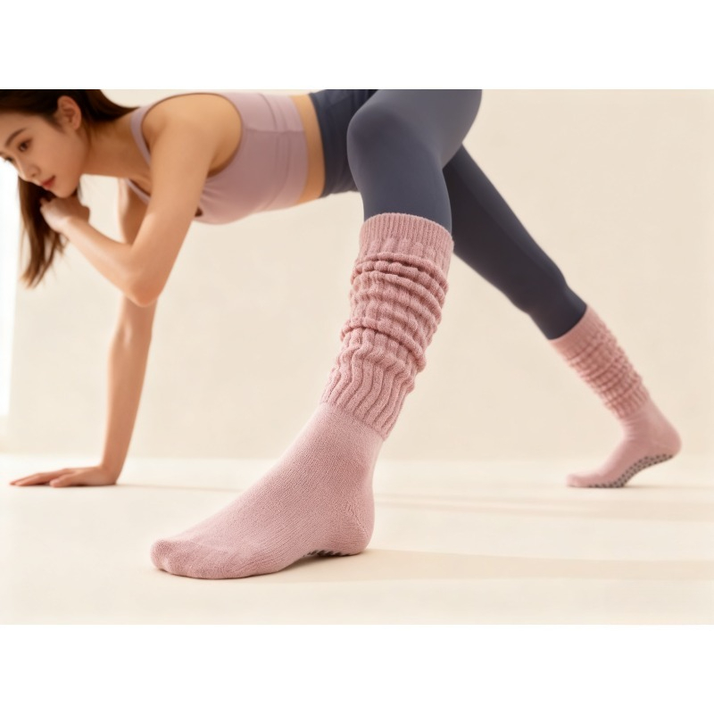 Youtube Yoga Pilates - Chaussettes de Pilate antidérapantes en coton