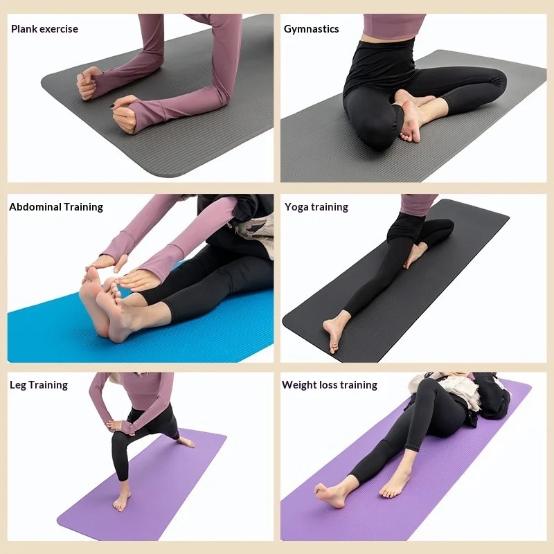 Pilates Yoga Home Workout - Tapis de yoga extra épais antidérapant,