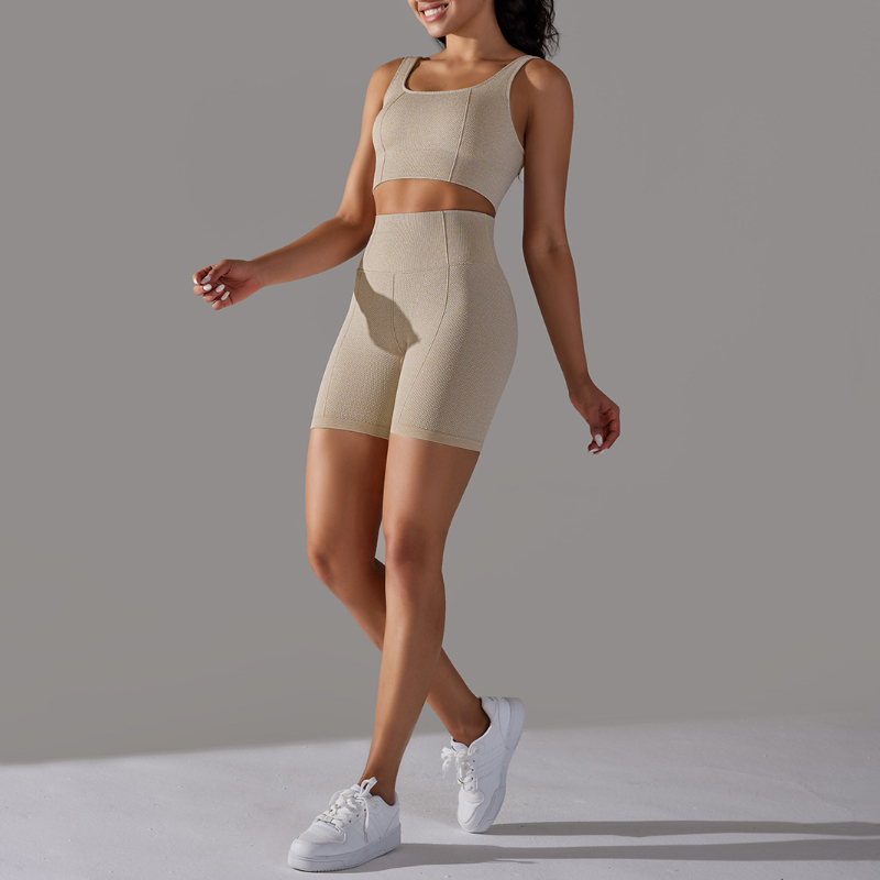 Pilates Yoga Wrap Top - Ensemble de sport 2 pièces sexy
