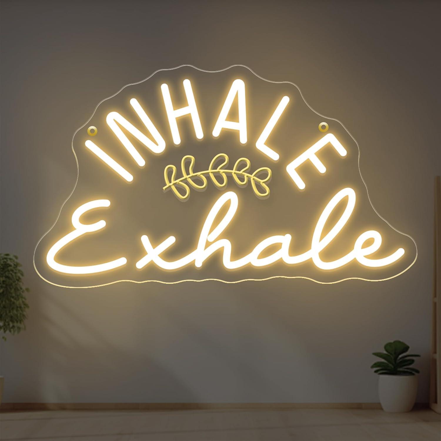Pilates Yoga Wellness - Enseigne néon LED dimmable « Inhalation