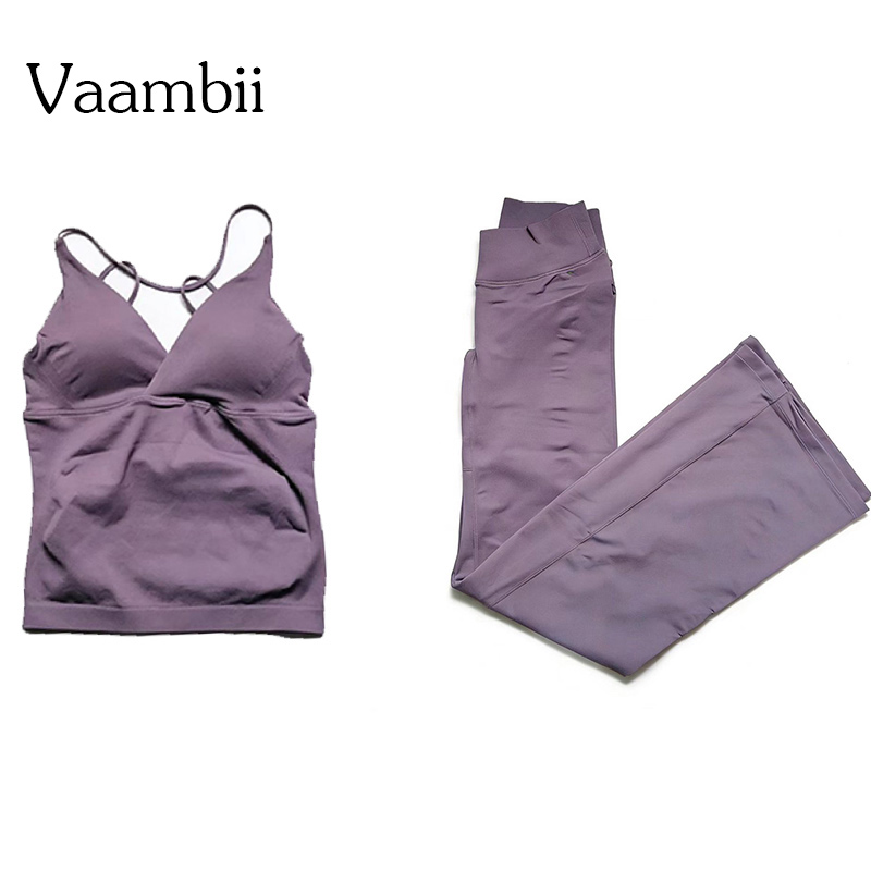Pilates Yoga Wrap Top - Ensemble de sport 2 pièces pour